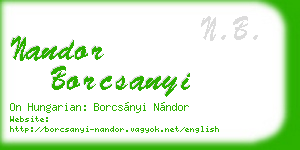 nandor borcsanyi business card