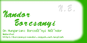 nandor borcsanyi business card